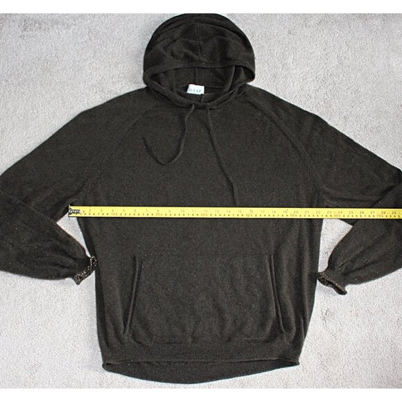 Wrap London - 100% Cashmere Hoodie with Metallic Accent, Forest Green - Picture 11 of 11